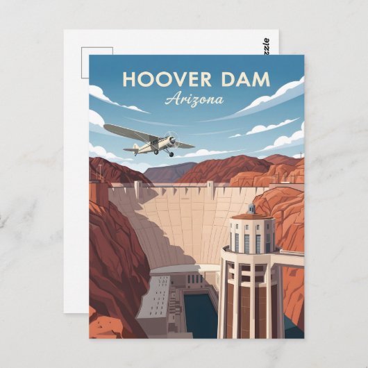stijl van Hoover Dam Briefkaart (Voorkant / Achterkant)