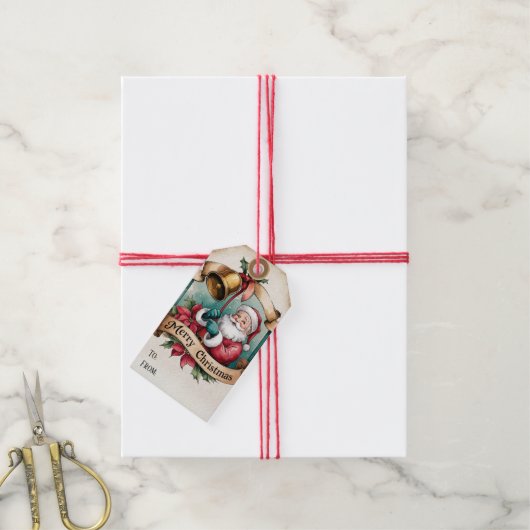  stijl van Santa Christmas Cadeaulabel (Met Touw)