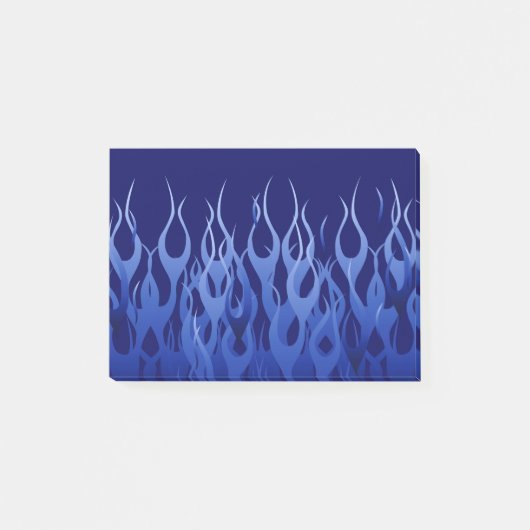 Stijl van wolle blauw raceflames post-it® notes (Voorkant)