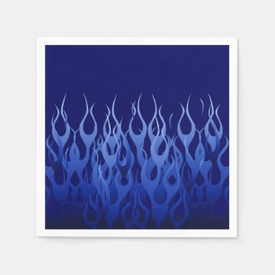 Stijl van wolle blauw raceflames servet