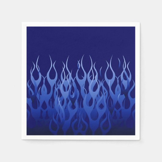 Stijl van wolle blauw raceflames servet (Voorkant)