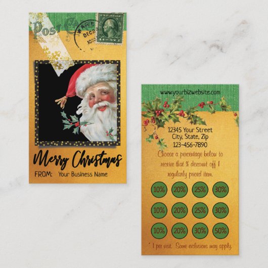  stijl vanaf kerstkaart klantenkaartje (Voorkant / Achterkant)