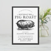  stijl | Verjaardag BBQ Pig Roast Party Kaart (Staand voorkant)