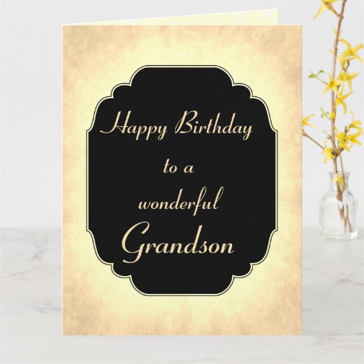  stijl Verjaardag kleinzoon Kaart (Gele Bloem)