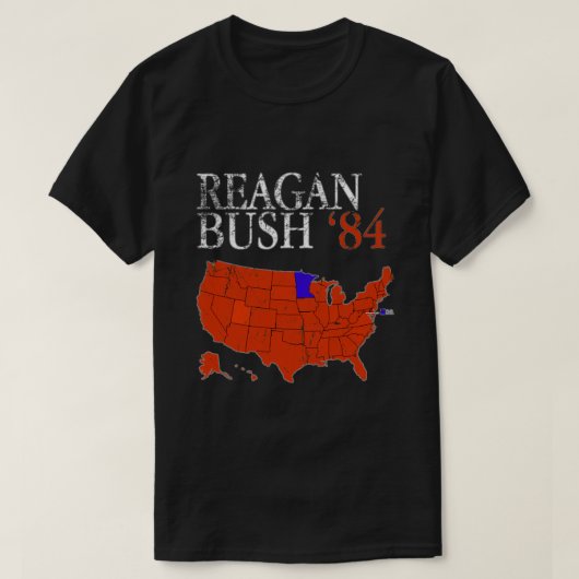 Stijl Verpletterde Struik Reagan &x27;84 Retro T-shirt (Design voorkant)