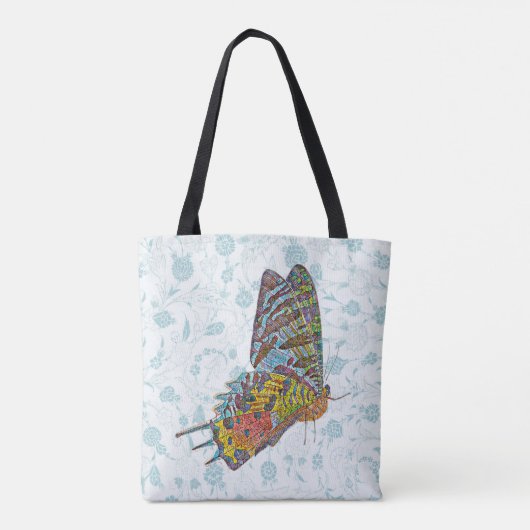  stijl vliegende vlinder Canvas tas (Achterkant)
