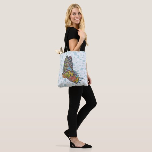 stijl vliegende vlinder Canvas tas (Op model)