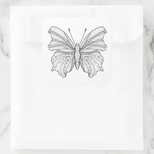 Stijl Vlinder 3 Vierkante Sticker (Tas)