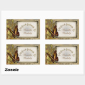  stijl vlinder illustratie boekplaat rechthoekige sticker (Vel)