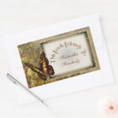  stijl vlinder illustratie boekplaat rechthoekige sticker (Envelop)