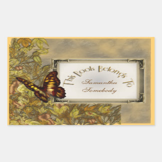  stijl vlinder illustratie boekplaat rechthoekige sticker