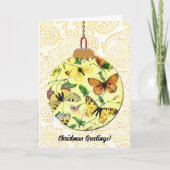  stijl vlinder kerst ornament kunst kaart (Voorkant)