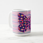 -stijl vlinder Mok koffiebeker (Voorkant links)