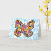 -stijl vlinder-notitiekaart kaart (Gele Bloem)
