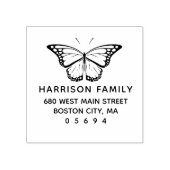 Stijl vlinder retouradres rubberstempel (Afrduk)