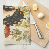  stijl vlinder wilde bloemen met bij theedoek (Quarter Fold)