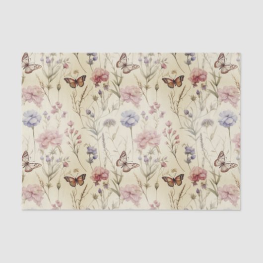  stijl vlinders en bloemen Decoupage Tissuepapier (Voorkant)