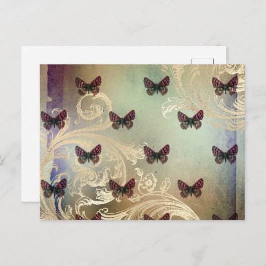  stijl vlinderscroller briefkaart (Voorkant / Achterkant)