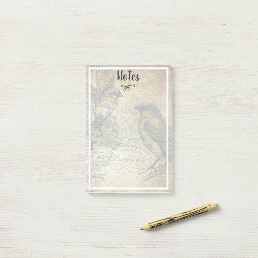  stijl vogelillustratie post-it® notes (Op bureau)