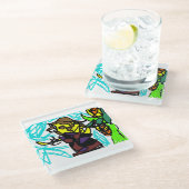 Stijl vogelverschrikker glazen onderzetter (Schuin)