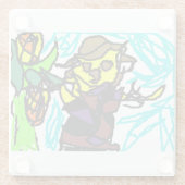 Stijl vogelverschrikker glazen onderzetter (Achterkant)