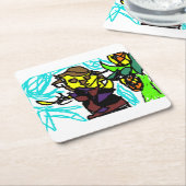 Stijl vogelverschrikker kartonnen onderzetters (Schuin)