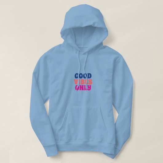 Stijl: Volwassenen Pullover Hoodie (Lichtblauw lev (Design voorkant)