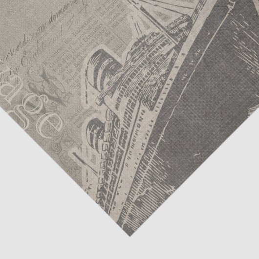  stijl Voyage Schip en Kaart Tissuepapier (Detail)