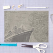  stijl Voyage Schip en Kaart Tissuepapier (Craft)