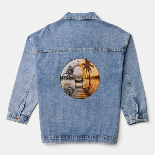 Stijl: Vrouwen Denim Jacket (Jean Jacket) (Achterkant)