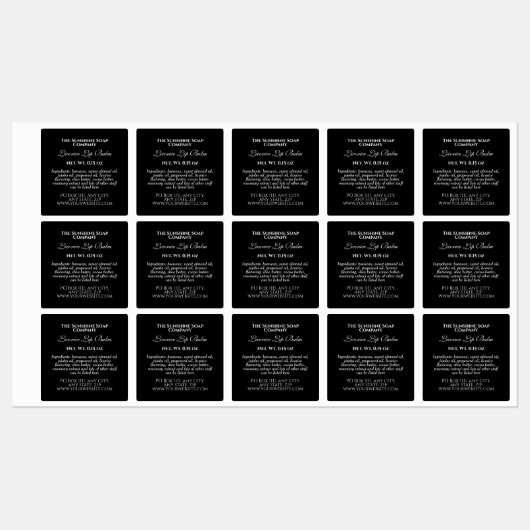  stijl waterdichte lip balsem label - zwart (Vel)