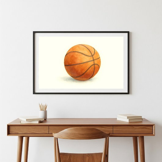  stijl Waterverf basketbal ontwerp Poster