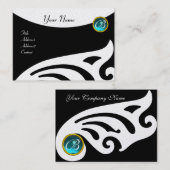 STIJL WINGS MONOGRAM, BLUE Aquamarine paarl Visitekaartje (Voorkant / Achterkant)