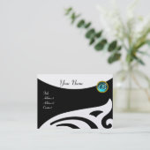 STIJL WINGS MONOGRAM, BLUE Aquamarine paarl Visitekaartje (Staand voorkant)