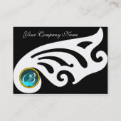 STIJL WINGS MONOGRAM, BLUE Aquamarine paarl Visitekaartje (Achterkant)