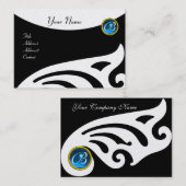 STIJL WINGS MONOGRAM, BLUE SAPPHIRE PER VISITEKAARTJE (Voorkant / Achterkant)