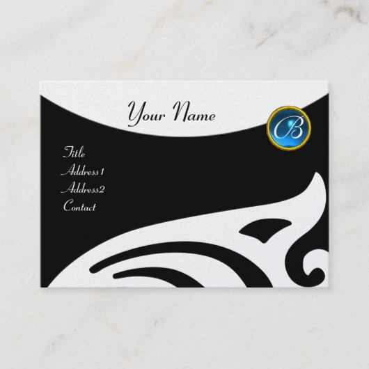 STIJL WINGS MONOGRAM, BLUE SAPPHIRE PER VISITEKAARTJE (Voorkant)