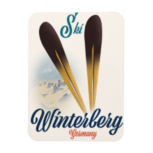 stijl Winterberg Duitsland Ski poster Magneet