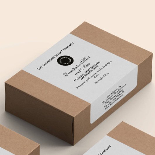  Stijl Wit Zeep Verpakkingsetiket w Logo Etiket