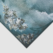 stijl witte en lichtblauwe bloemen Lijst Tissuepapier (Detail)