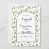  stijl witte munt romantische bloemenbruiloft kaart (Voorkant)