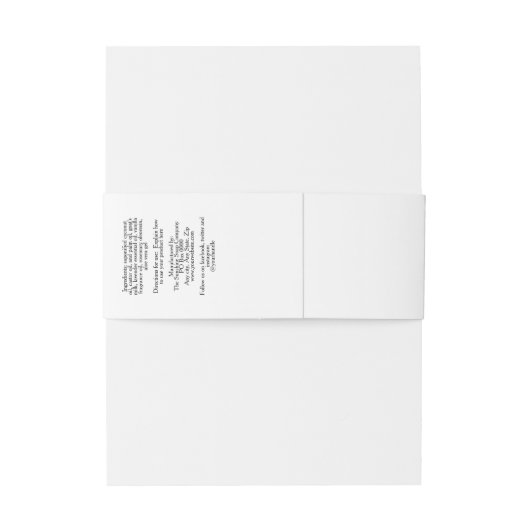  stijl witte zeepbuik band uitnodigingen wikkel (Achterkant Voorbeeld)