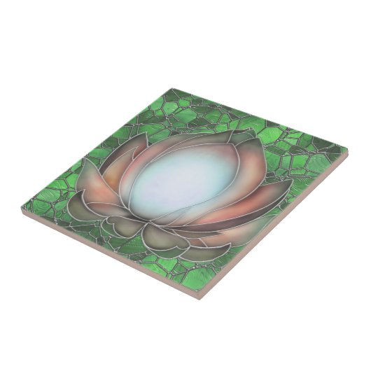  stijl Zalm Lotus Ceramic Tile Tegeltje (Zijkant)