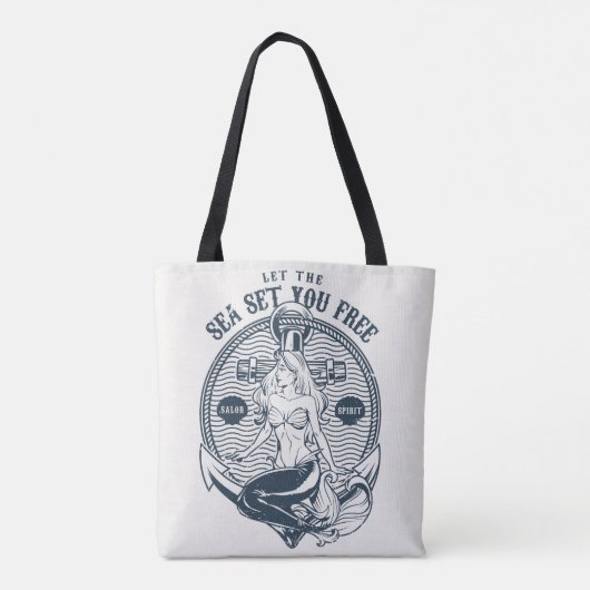  stijl Zeemeermin Tote Bag (Achterkant)