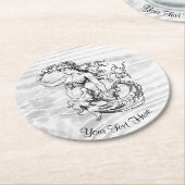 stijl Zeemeermin Uw Kleur Ronde Kartonnen Onderzetter (Gebogen)