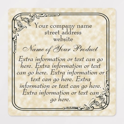 stijl zeep en cosmetica Tan Parchment style Labels (Design 1)