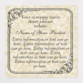  stijl zeep en cosmetica Tan Parchment style Labels (Design 2)