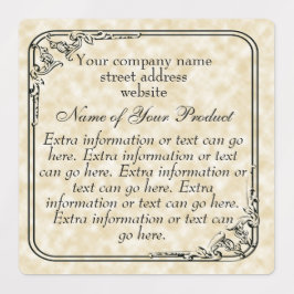  stijl zeep en cosmetica Tan Parchment style Labels