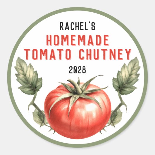 stijl zelfgemaakte tomaat chutney label (Voorkant)