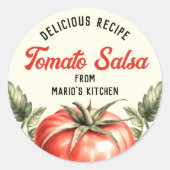 stijl Zelfgemaakte Tomaat Salsa blikken Ronde Sticker (Voorkant)